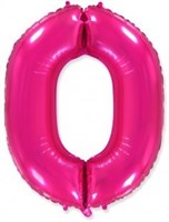 Воздушный шар (40''/102 см) Цифра, 0, Фуше, 1 шт.