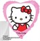 Шар (18''/46 см) Сердце, Hello Kitty, Котенок с бантиком, Розовый, 1 шт. в упак. - фото 6273